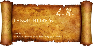 Lokodi Milán névjegykártya