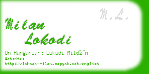 milan lokodi business card